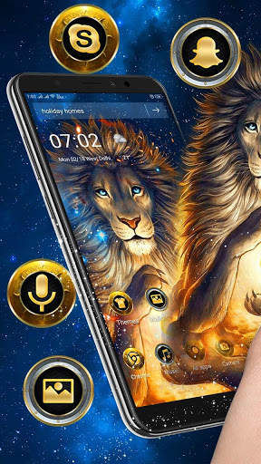 3D Galaxy Lion Parallax Theme🦁 screenshot 2