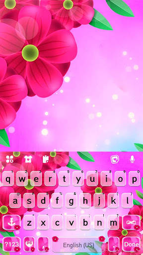 Bright Pink Floral Keyboard Background screenshot 5
