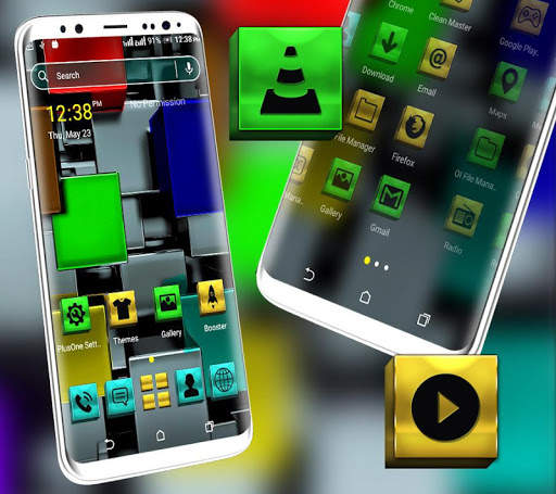 Colorful Metal Cube Launcher Theme screenshot 4