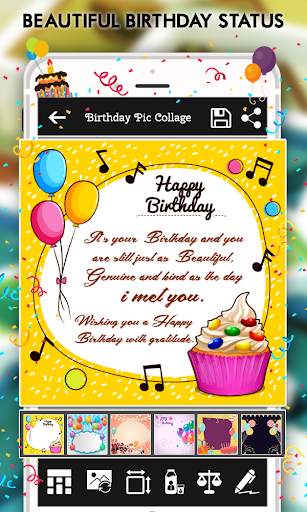Happy Birthday : Cake, Status, Card & Photo Frame स्क्रीनशॉट 2