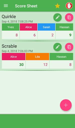 Score sheet 4 تصوير الشاشة