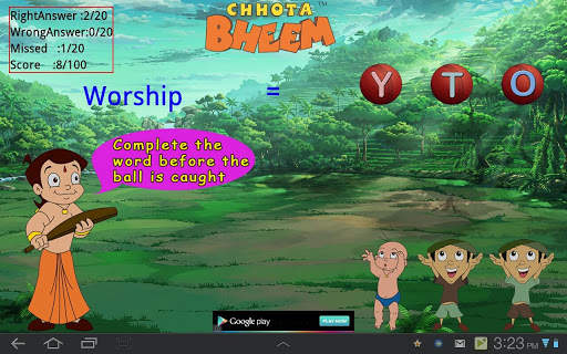 Quick Word Game with Bheem screenshot 6