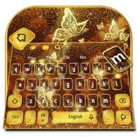 Elegant Golden Butterfly Keyboard on 9Apps