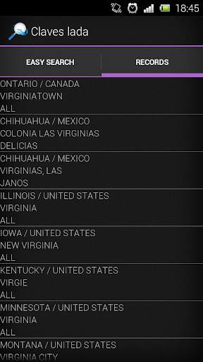 Phone Area Codes World screenshot 2