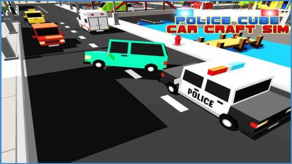 Police Cube Car Craft Sims 3D screenshot 14