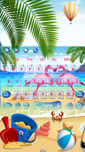 Pink Summer Flamingo Keyboard 1 تصوير الشاشة