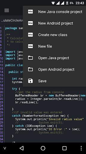 Java N-IDE - Android Builder - Java SE Compiler 6 تصوير الشاشة