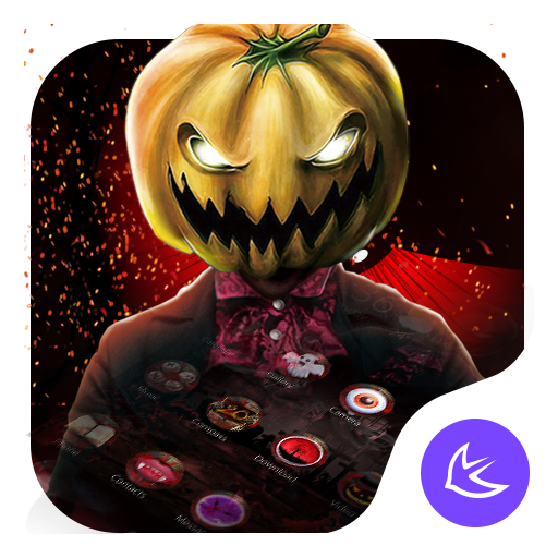 ikon Merah Menakutkan Labu Halloween tema?