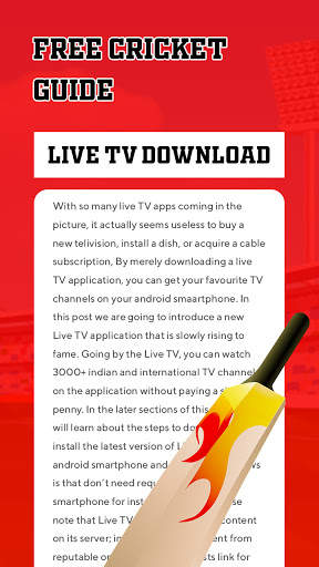 GHD Free Live Cricket - Cricket TV Streaming Guide screenshot 4