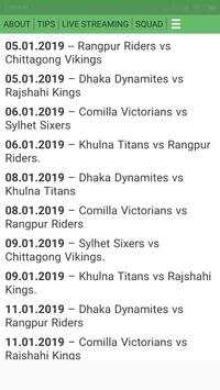 BPL T-20 cricket match prediction screenshot 2