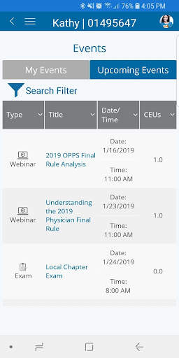 My AAPC screenshot 6