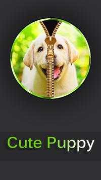 Cute Puppy Zipper Lock Screen screenshot 1