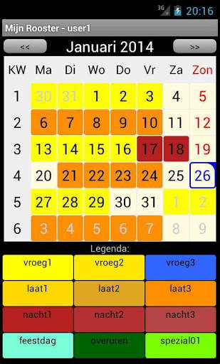 Mijn Rooster Shift Schedule screenshot 1