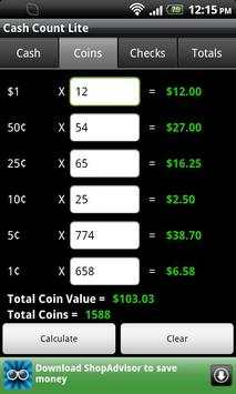 Cash Count Lite screenshot 3