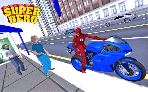 Light Speed Hero Bike Taxi Driving Game screenshot 3