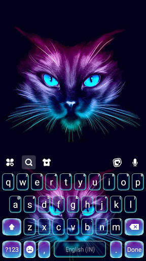 Sneaky Neon Cat Keyboard Background स्क्रीनशॉट 5
