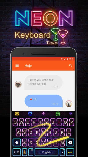 Neon Emoji Keyboard Theme स्क्रीनशॉट 4