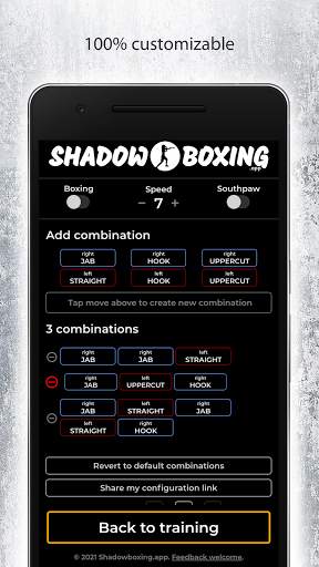 Shadowboxing.app Boxing workout combo generator screenshot 5