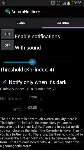 Aurora Notifier  add-on скриншот 2