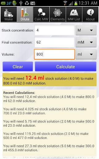 Solution Calculator Lite screenshot 2