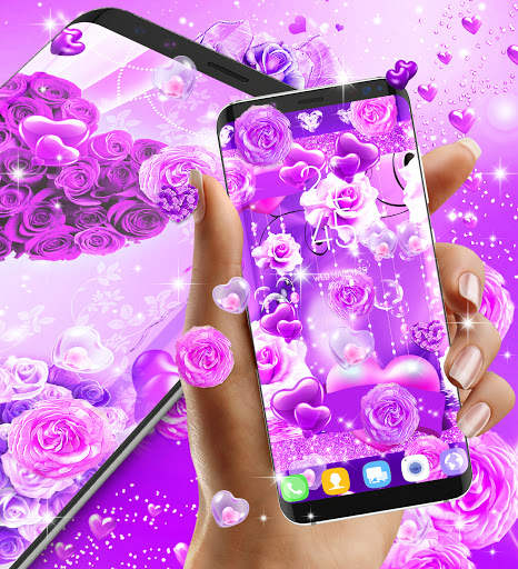 Purple rose live wallpaper screenshot 2
