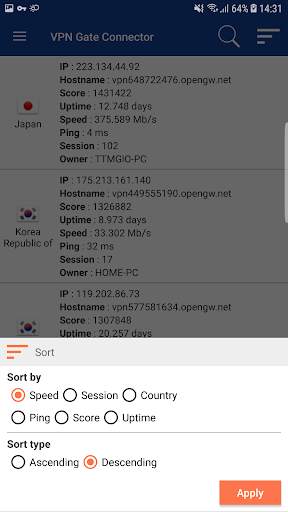 VPN Gate Connector (Pro) - Free VPN screenshot 7