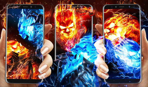 ice Fire Skull Wallpaper Themes screenshot 3