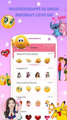WAStickerApps 3D Emoji Birthday Love GIF screenshot 4
