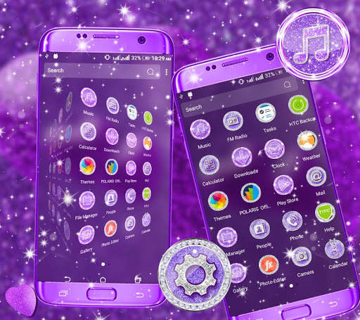 Purple Glitter Launcher Theme screenshot 2