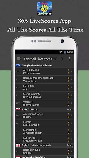 365 LiveScores Football screenshot 1