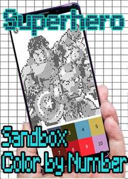 Color by number Superhero pixel art screenshot 4