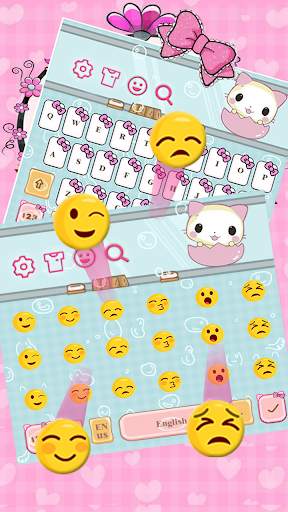 Cute Pink Kitty keyboard theme screenshot 3