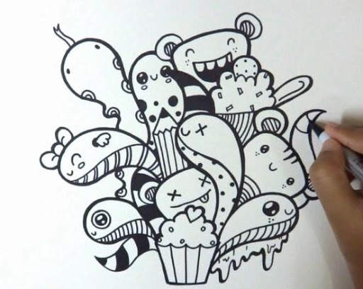 100 Seni Menggambar Doodle Populer screenshot 6