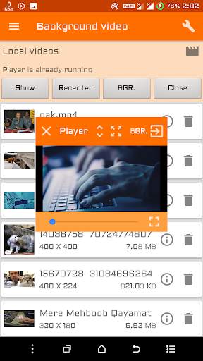 BG video - floating video - background video screenshot 2