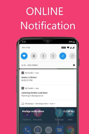 WhatsNotify - WA Online Offline Notification 2 تصوير الشاشة