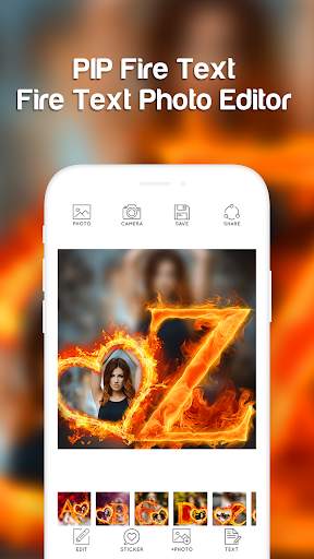 Fire Text Photo Frame screenshot 4