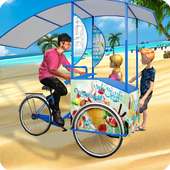 Pantai toko es krim anak pengiriman game logo