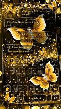 Luxury Gold Butterfly Keyboard screenshot 2