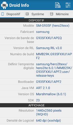 Droid Hardware Info screenshot 1