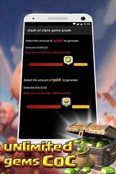 Free Gem for COC  Prank screenshot 1