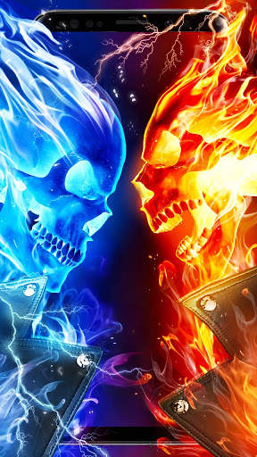 ice Fire Skull Wallpaper Themes screenshot 1