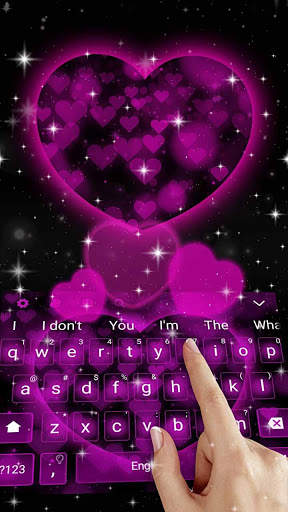 Neon Pink Sparkle Love Keyboard screenshot 2