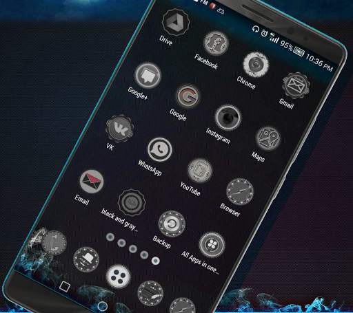 Black go launcher theme screenshot 7
