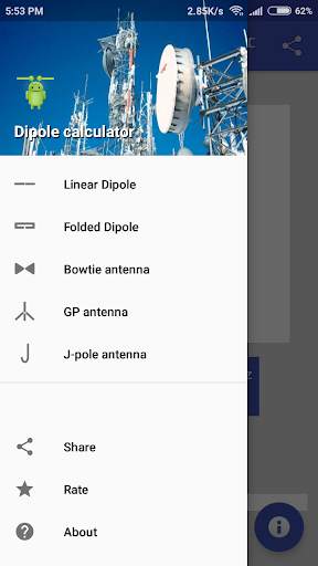 Dipole calculator screenshot 1