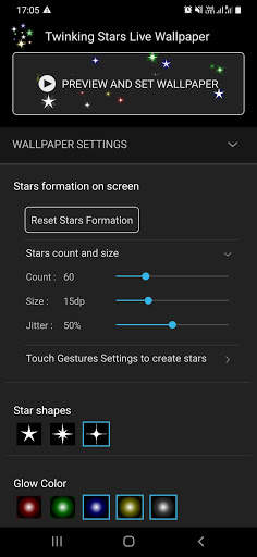 Twinkling Stars Live Wallpaper screenshot 6
