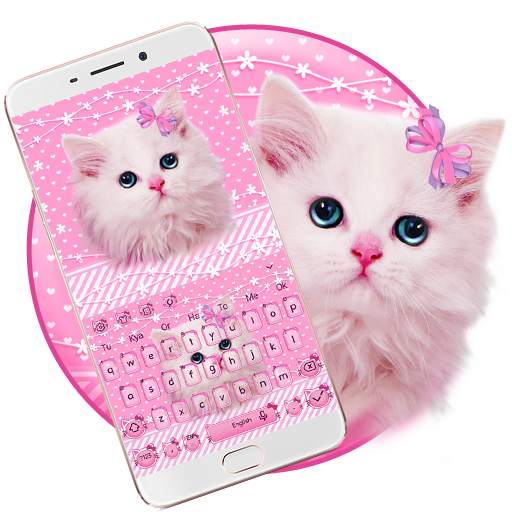 Cute Pink Kitty Keyboard 10001026
