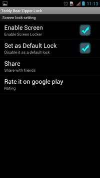 Teddy bear Zipper Lock screenshot 2