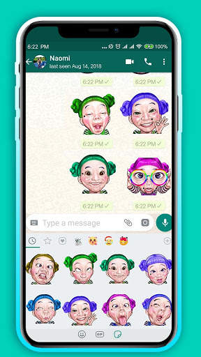Funny Faces Emoji स्टिकर्स स्क्रीनशॉट 1