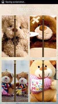 Teddy Bear Zipper Lock Screen screenshot 2