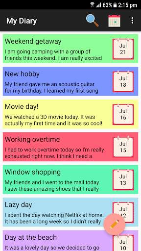 My Diary screenshot 1